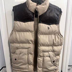 U.S. Polo Assn. Beige and Brown Vest
